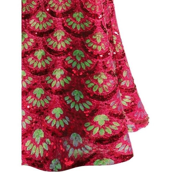 ✨❤️ Formal Red Sequin Mermaid Column Art Deco 1920s Long Gown Maxi Dress L NWT - Picture 6 of 13